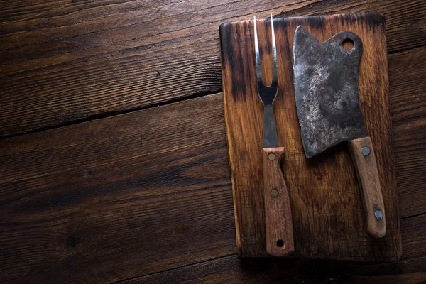 Vintage steak meat tools — Stock Photo, Image