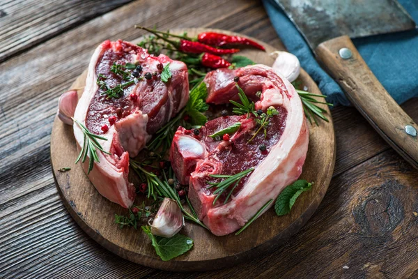 Lamb chops preparation for BBQ