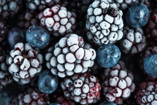 Close view on frozen Blackberry fruits — Stock Photo, Image