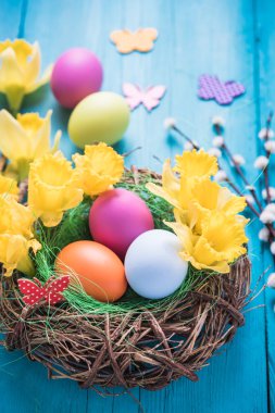 Kuş yuvası ile Paskalya yumurtaları