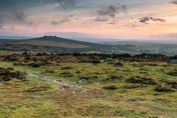 Panoramicview na wzgórzach Dartmoor — Zdjęcie stockowe