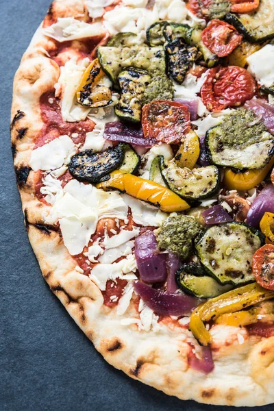 Roasted vegetables pizza — Stock Photo, Image