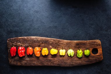 Rustik gemide canlı biber