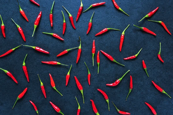 Sok hot chili paprika, felülről — Stock Fotó