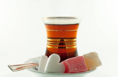 Lokum 'lu Türk çayının stüdyo çekimi.