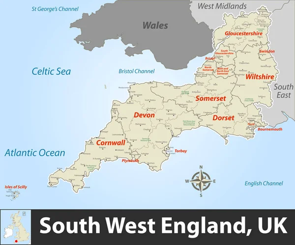 South West Devon Map Map Of Devon Vector Art Stock Images | Depositphotos