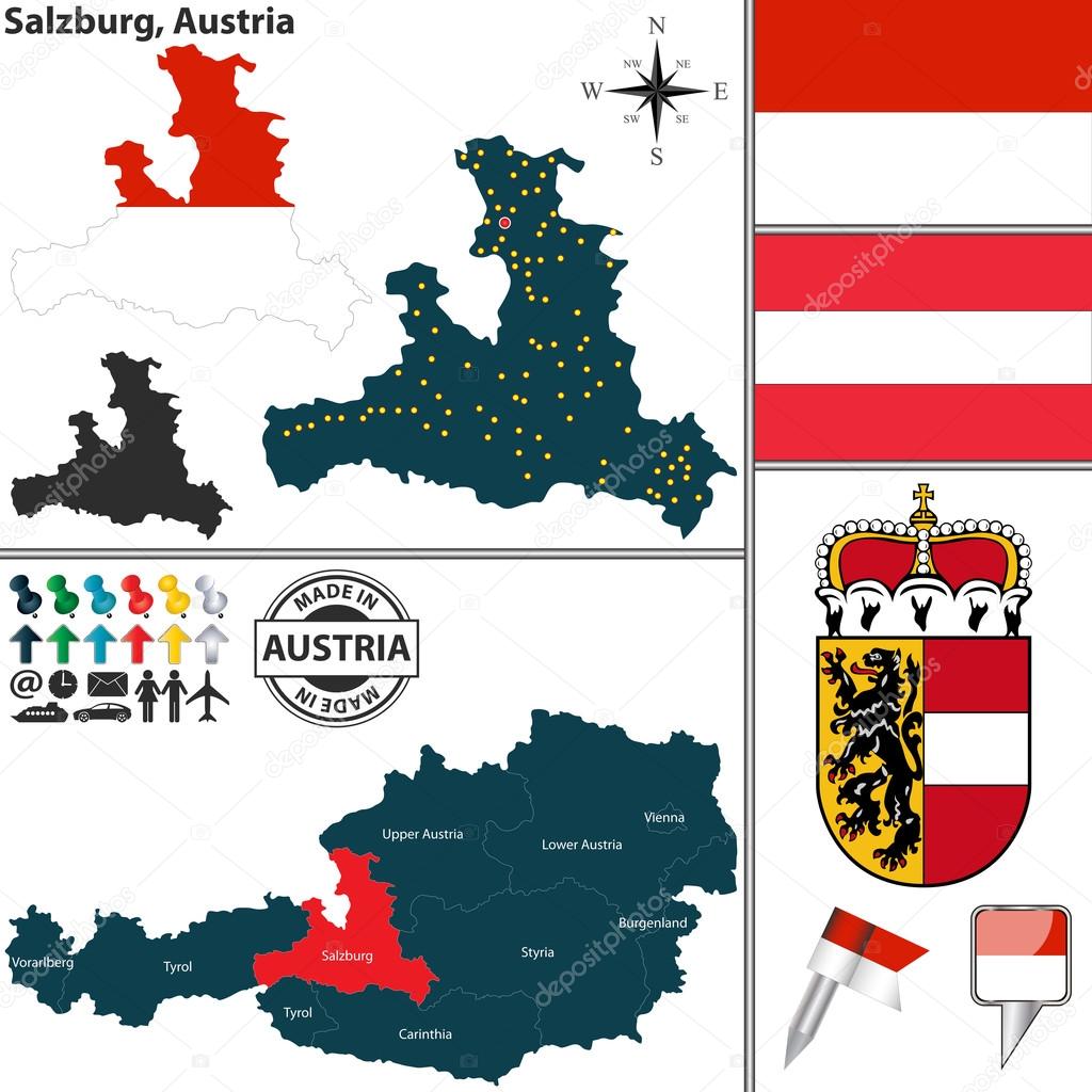 ザルツブルク オーストリアの地図 ストックベクター C Sateda