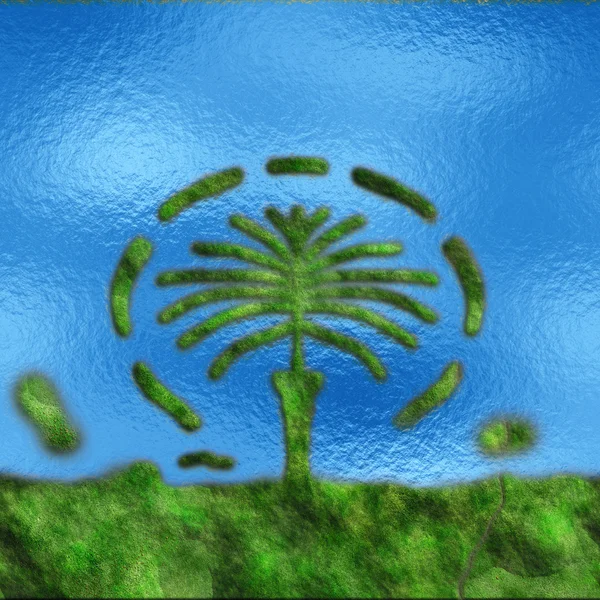 Ostrov umělé palm Dubaj — Stock fotografie