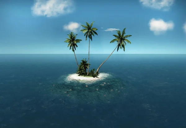 Tropical island palm trees — Stock Photo, Image