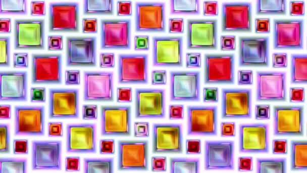 Mozgó színes zökkenőmentes négyzetek videóinak hurok — Stock videók
