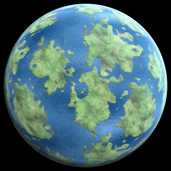 Planète verte Planète verte semblable à la Terre Illustration 3D — Photo