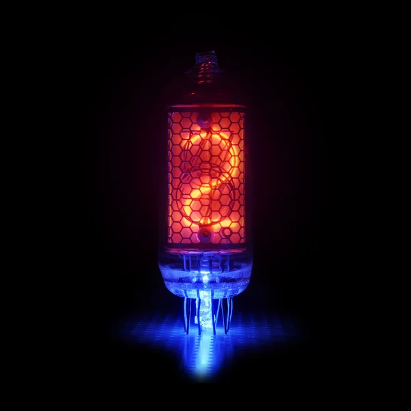 Nixie Tube Indikator für die Anzahl der Retro-Stil. Ziffer 2 — Stockfoto