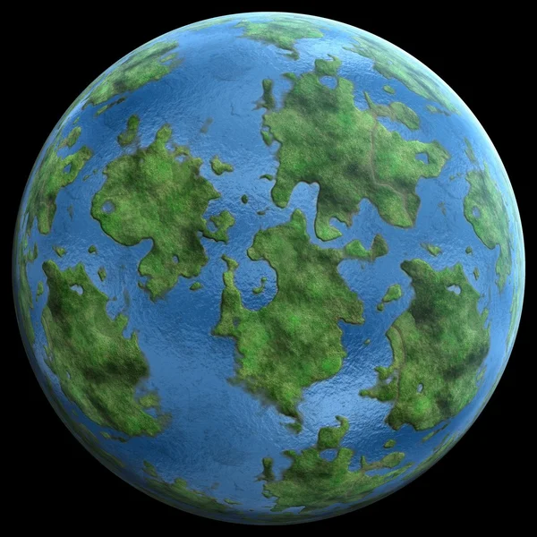 녹색 Planetgreen 행성 지구 3d 일러스트와 비슷합니다 — 스톡 사진