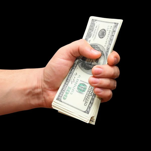 Pack of dollars in a fist — Stock Photo, Image