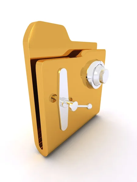 Computer icon for secure folder. 3D illustration — Stock Photo, Image