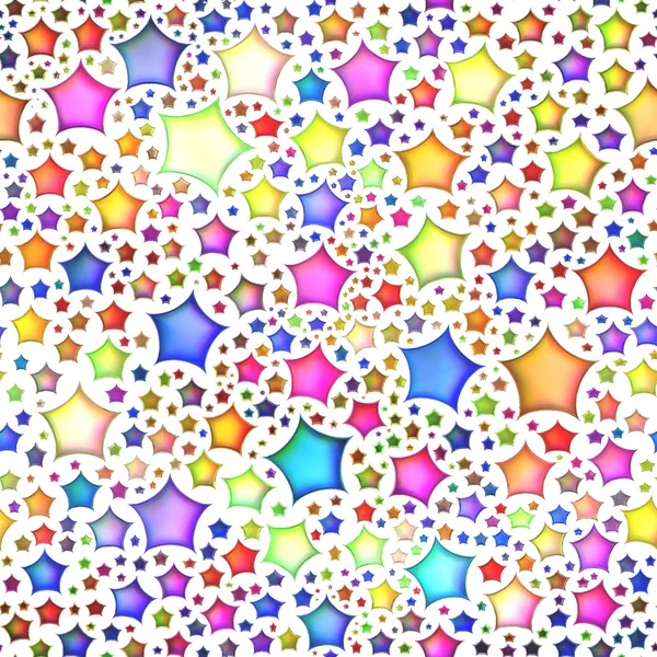 Naadloze textuur van abstracte heldere glanzende kleurrijke sterren — Stockfoto