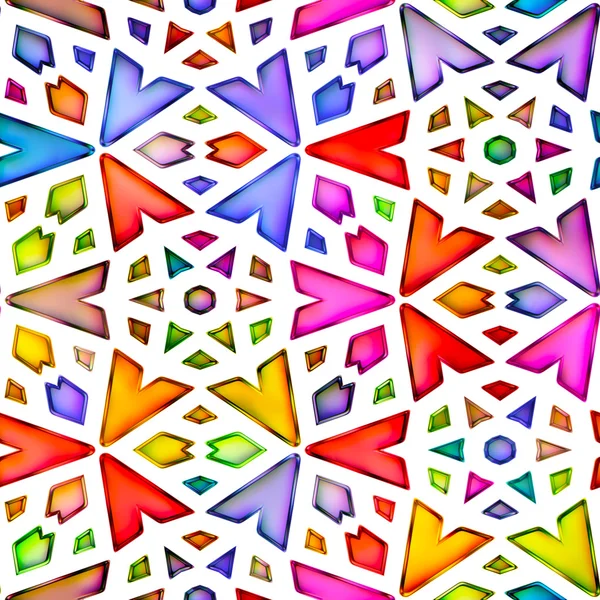 Naadloze textuur van abstracte heldere glanzende kleurrijke geometrische vormen. — Stockfoto