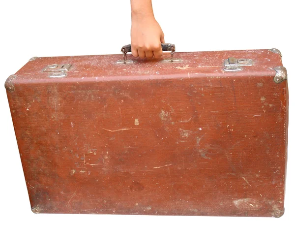 Old brown suitcase — Stock Photo, Image