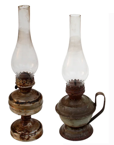 Antique kerosene lamp with a glass bulb — Stock Photo, Image