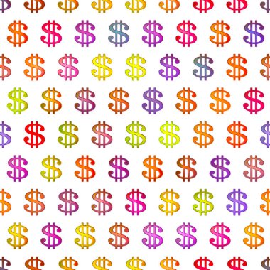 Beyaz zemin üzerinde dolar işareti olan kusursuz doku.