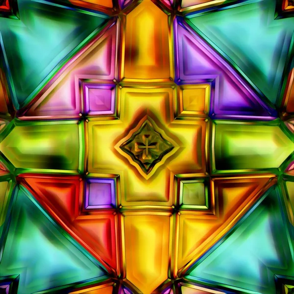 Sömlös textur av abstrakta ljusa glänsande färgglada geometriska former — Stockfoto