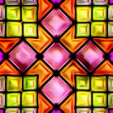 Soyut parlak renkli geometrik şekillerin kusursuz dokusu