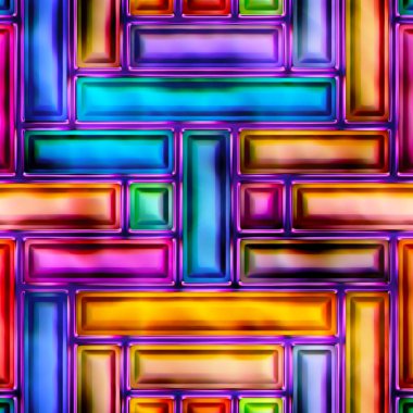 Soyut parlak renkli geometrik şekillerin kusursuz dokusu