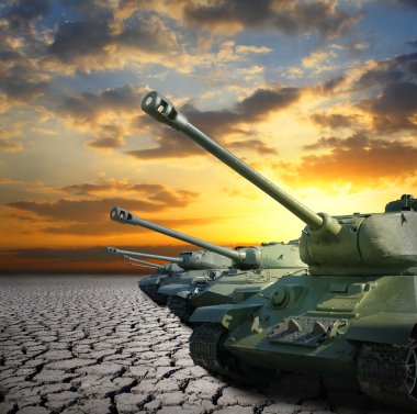 Tank ve çatlaklar dünyanın gün batımı