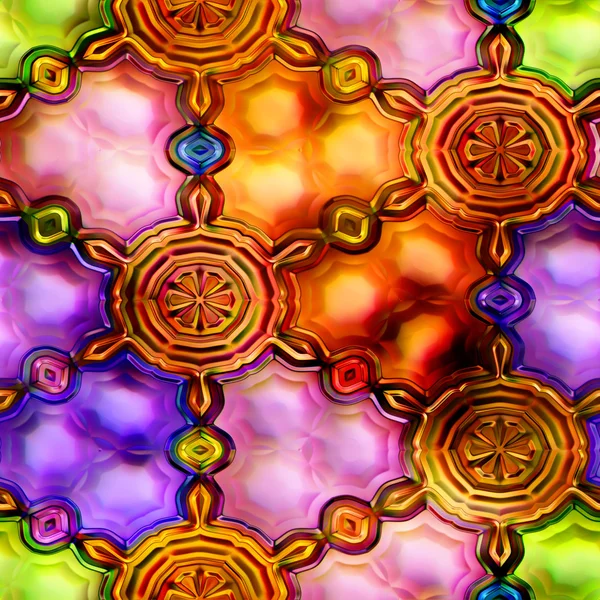 Απρόσκοπτη υφή αφηρημένων φωτεινών λαμπερών χρωμάτων γεωμετρικών σχημάτων — Φωτογραφία Αρχείου