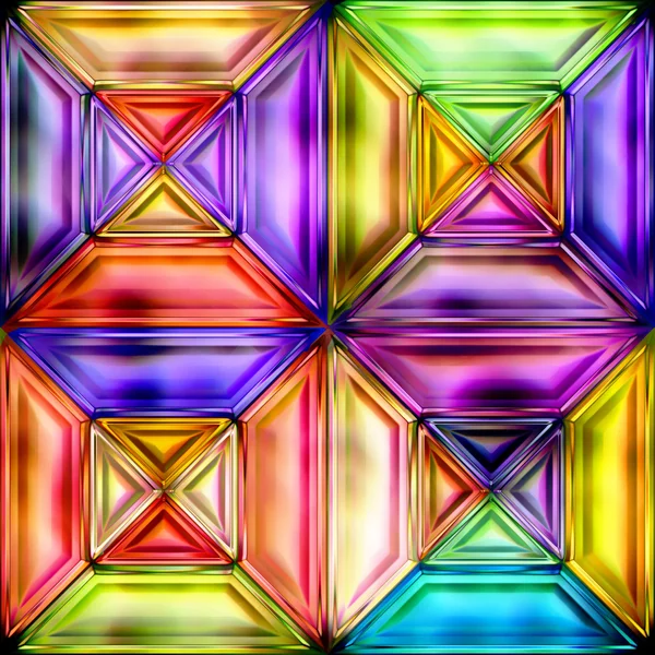 抽象的な明るい光沢のあるカラフルな幾何学的形状のシームレスなテクスチャ — ストック写真