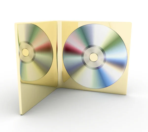 Cd-schijf in een gouden vak — Stockfoto