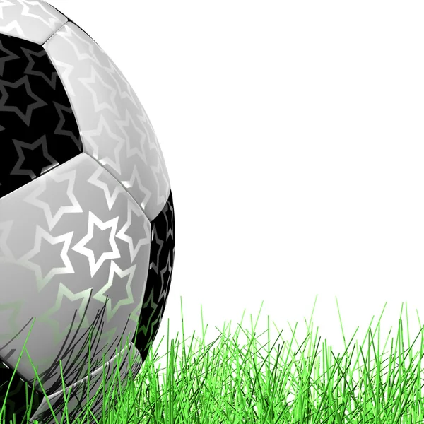 Fotboll boll på gräs — Stockfoto