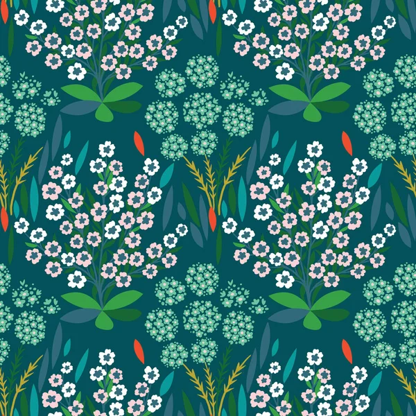 Bosque inspirado en el arte popular indio en flor — Vector de stock