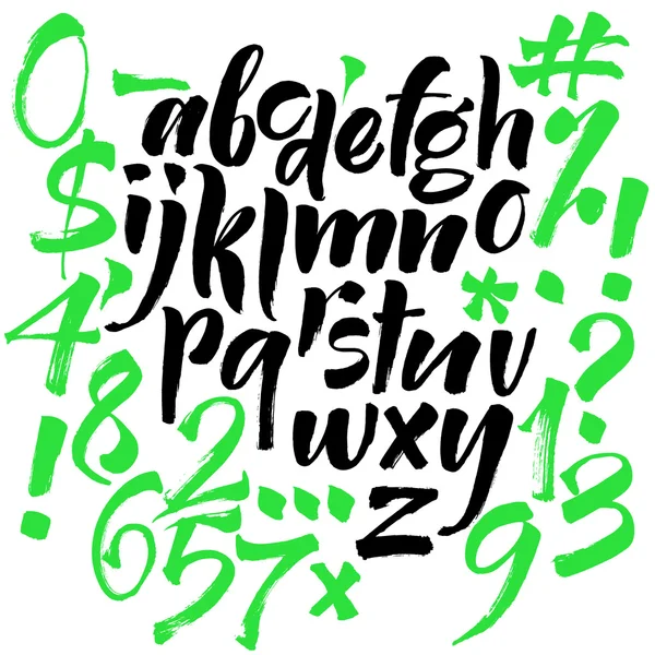 Modern Vector Alphabet. ABC Painted Letters. Modern Brushed Lettering. Painted Alphabet — Stock Vector