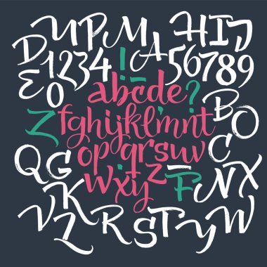 Vector alphabet. Hand drawn letters. Letters of the alphabet written with a brush. clipart