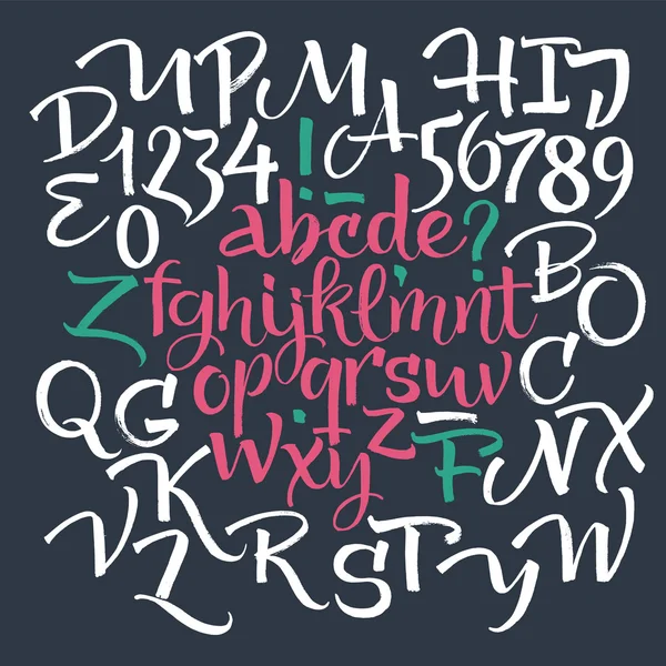 Векторный алфавит. Ручные буквы. Письма алфавита, написанные кистью. — стоковый вектор