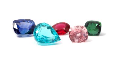 Natural colored gemstones clipart