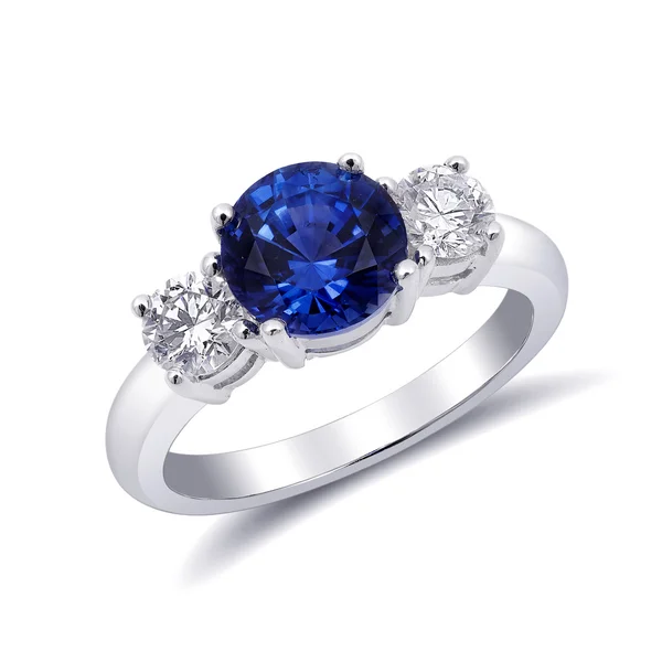 Bague Saphir Bleu Naturel — Photo