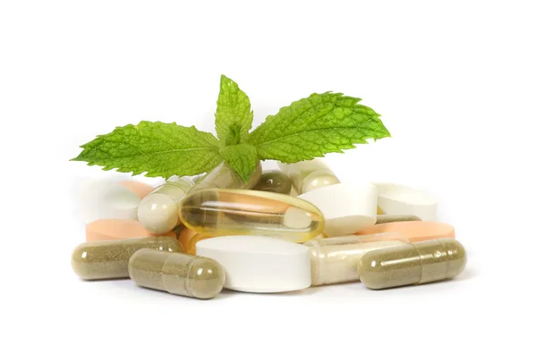 Takviyeleri ile bir nane yaprakları