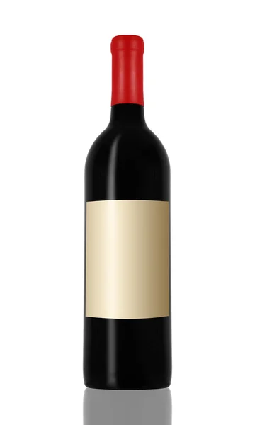 Red wine and a bottle — Stock Photo, Image