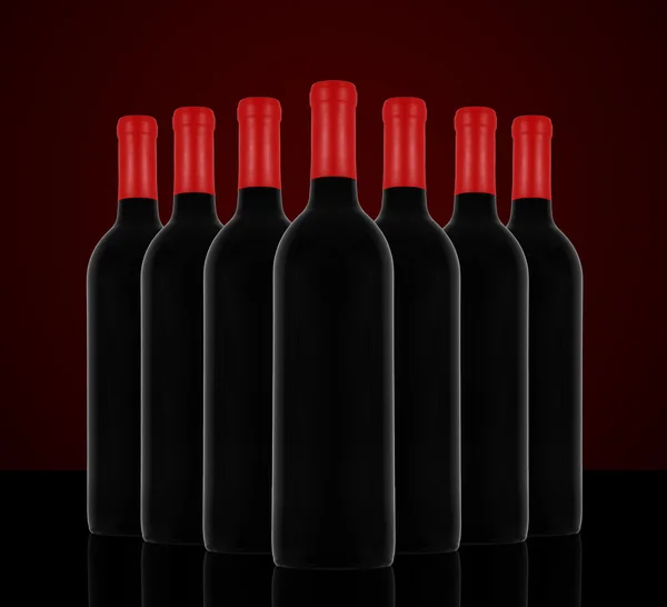 Vörös bor és egy üveg — Stock Fotó