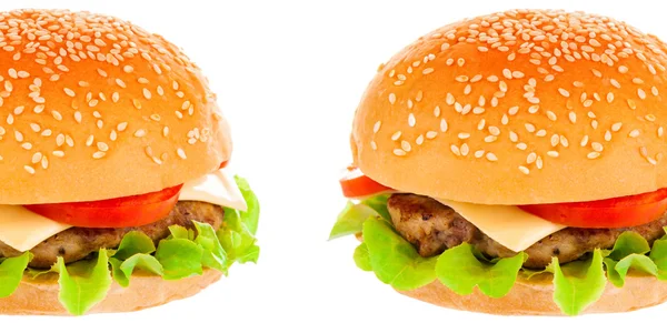 白い背景の上の大きなハンバーガー — ストック写真
