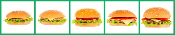 Большой гамбургер на белом фоне — стоковое фото