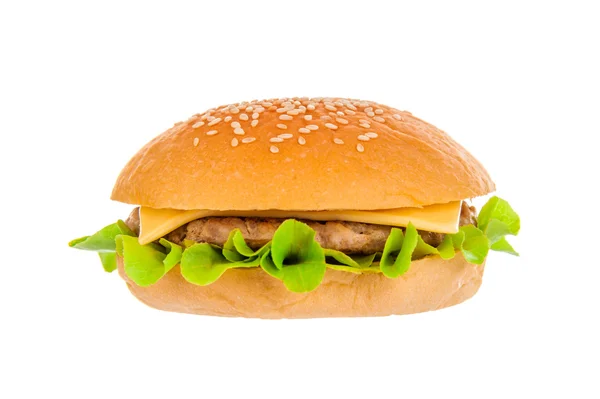 Grote hamburger op witte achtergrond — Stockfoto