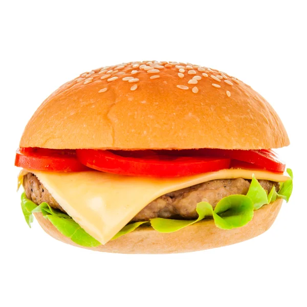 Big hamburger on white background — Stock Photo, Image