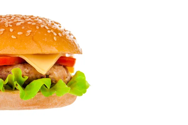 Big hamburger on white background — Stock Photo, Image