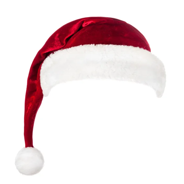 Sombrero de santa claus aislado sobre fondo blanco — Foto de Stock