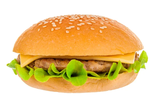 Grande hamburger su sfondo bianco — Foto Stock