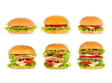 beyaz zemin üzerinde büyük hamburger