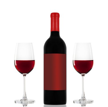 Bardakta kırmızı şarap.